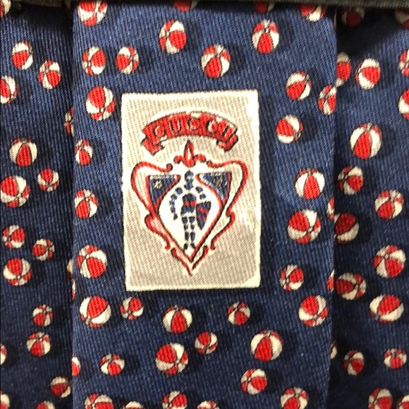 Gucci tie - navy blue - beach balls - Picture 5 of 7